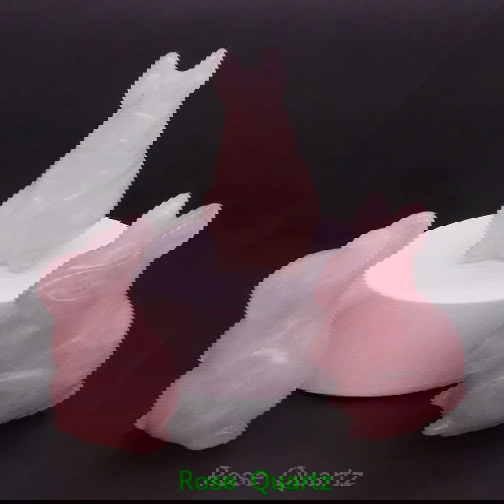 1.5" Elf Rabbit Natural Crystal Amethyst Quartz Agate Bunny Animal Craft Figurines Stone Carving Healing Reiki Home Decor Gift - forbiddengemstones.com