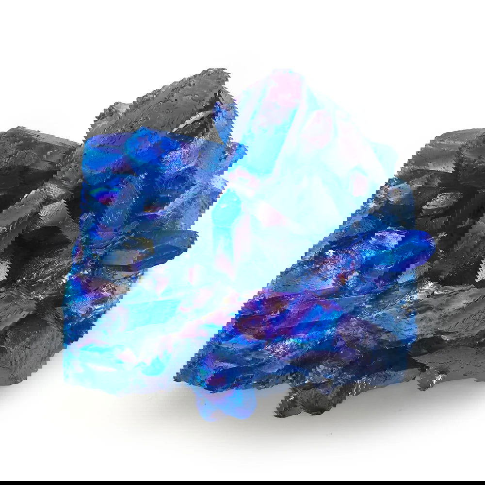 15-70g Blue Crystal Geode Electroplated blue Crystal Pillar Energy Healing Mineral Stone Rock Home Decor Geode Amethyst - forbiddengemstones.com