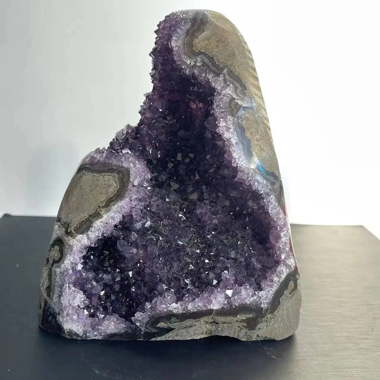 1PC Natural Amethyst Crystal Cluster Quartz Raw Crystals Healing Stone Ore Mineral Home Decor Purple Cornucopia Feng Shui Stone - forbiddengemstones.com