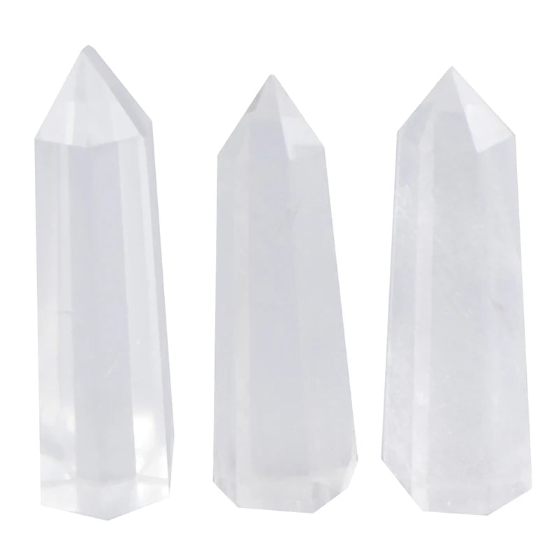 1Pc Clear Quartz Crystal Point Natural Wand Specimen Reiki Healing Stone - forbiddengemstones.com