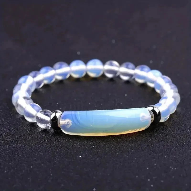 1pc Healing Handmade Stone Bracelet Turquoise Natural Malachite Gemstone Crystal Rough Bracelet Body Energy Yoga - forbiddengemstones.com