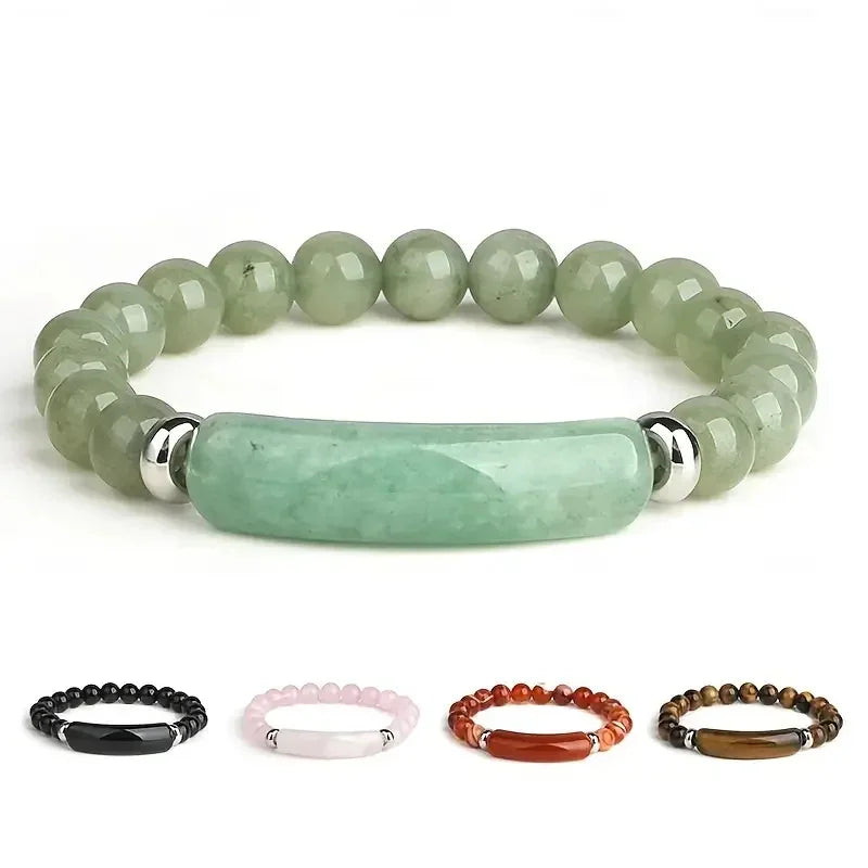 1pc Healing Handmade Stone Bracelet Turquoise Natural Malachite Gemstone Crystal Rough Bracelet Body Energy Yoga - forbiddengemstones.com