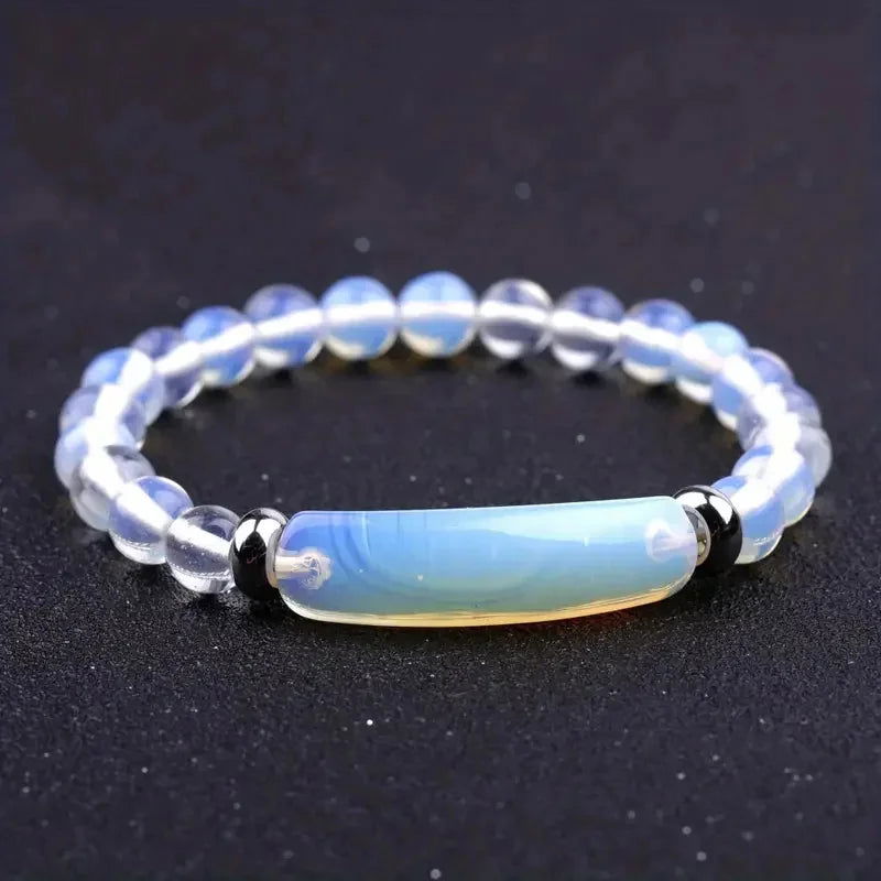 1pc Healing Handmade Stone Bracelet Turquoise Natural Malachite Gemstone Crystal Rough Bracelet Body Energy Yoga - forbiddengemstones.com