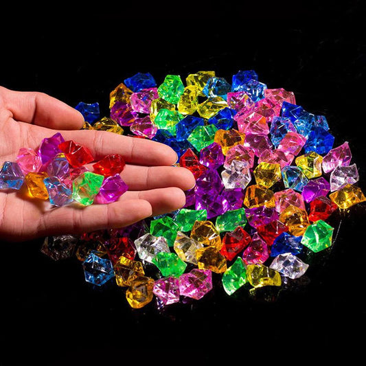 200PCSs Gems Ice Grains Colorful Stones Acrylic Jewels Ice Kids Counter Diamonds DIY Craft Beads Toys Decoration - forbiddengemstones.com