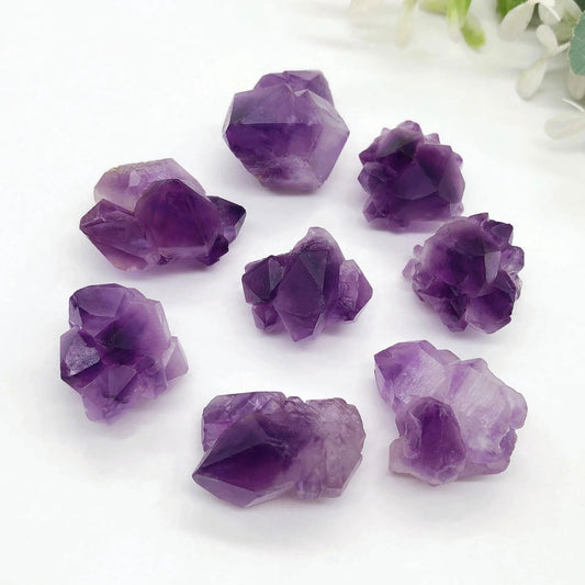 20PCS Natural Amethyst Cluster Flower Irregular Raw Stone Mineral Specimen Crystal Quartz Reiki Healing Aquarium Gift - forbiddengemstones.com