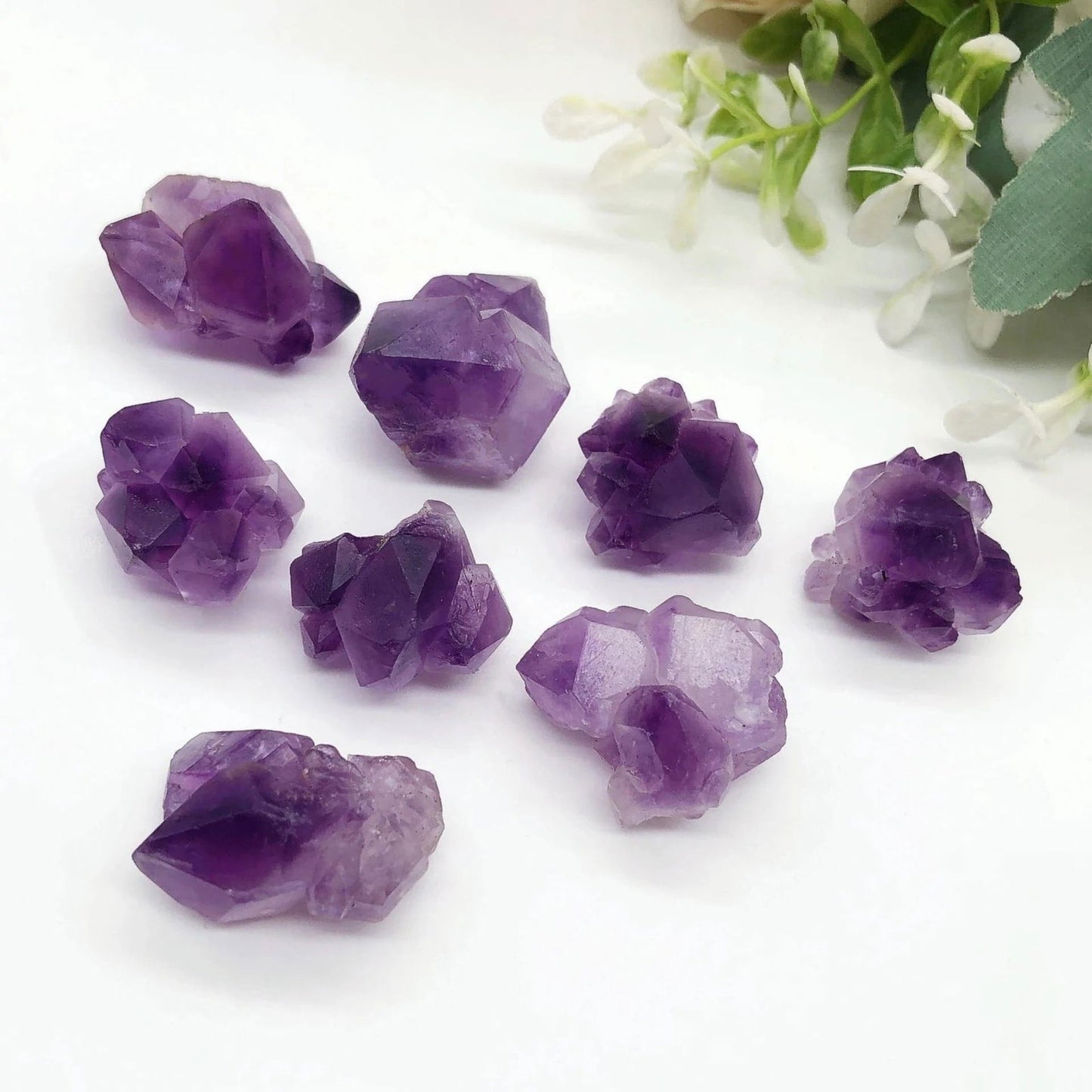 20PCS Natural Amethyst Cluster Flower Irregular Raw Stone Mineral Specimen Crystal Quartz Reiki Healing Aquarium Gift - forbiddengemstones.com