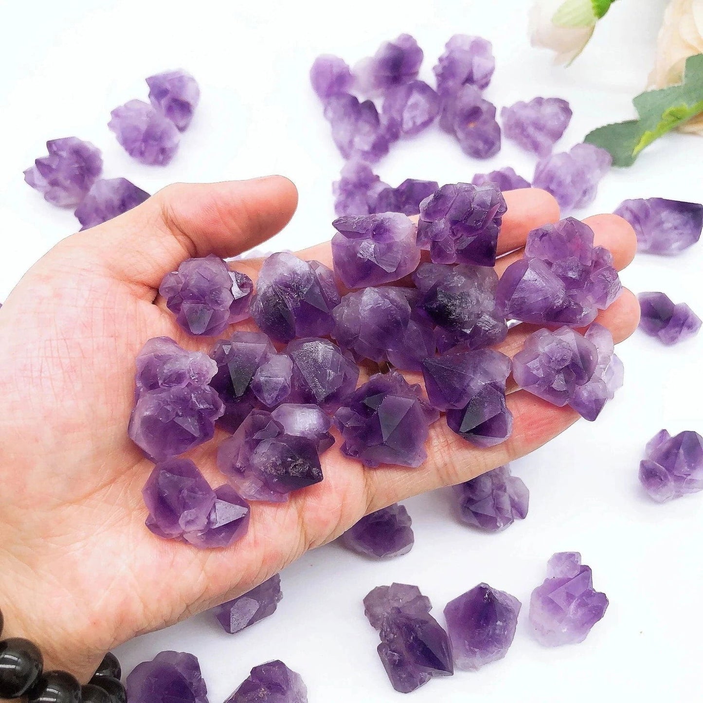 20PCS Natural Amethyst Cluster Flower Irregular Raw Stone Mineral Specimen Crystal Quartz Reiki Healing Aquarium Gift - forbiddengemstones.com