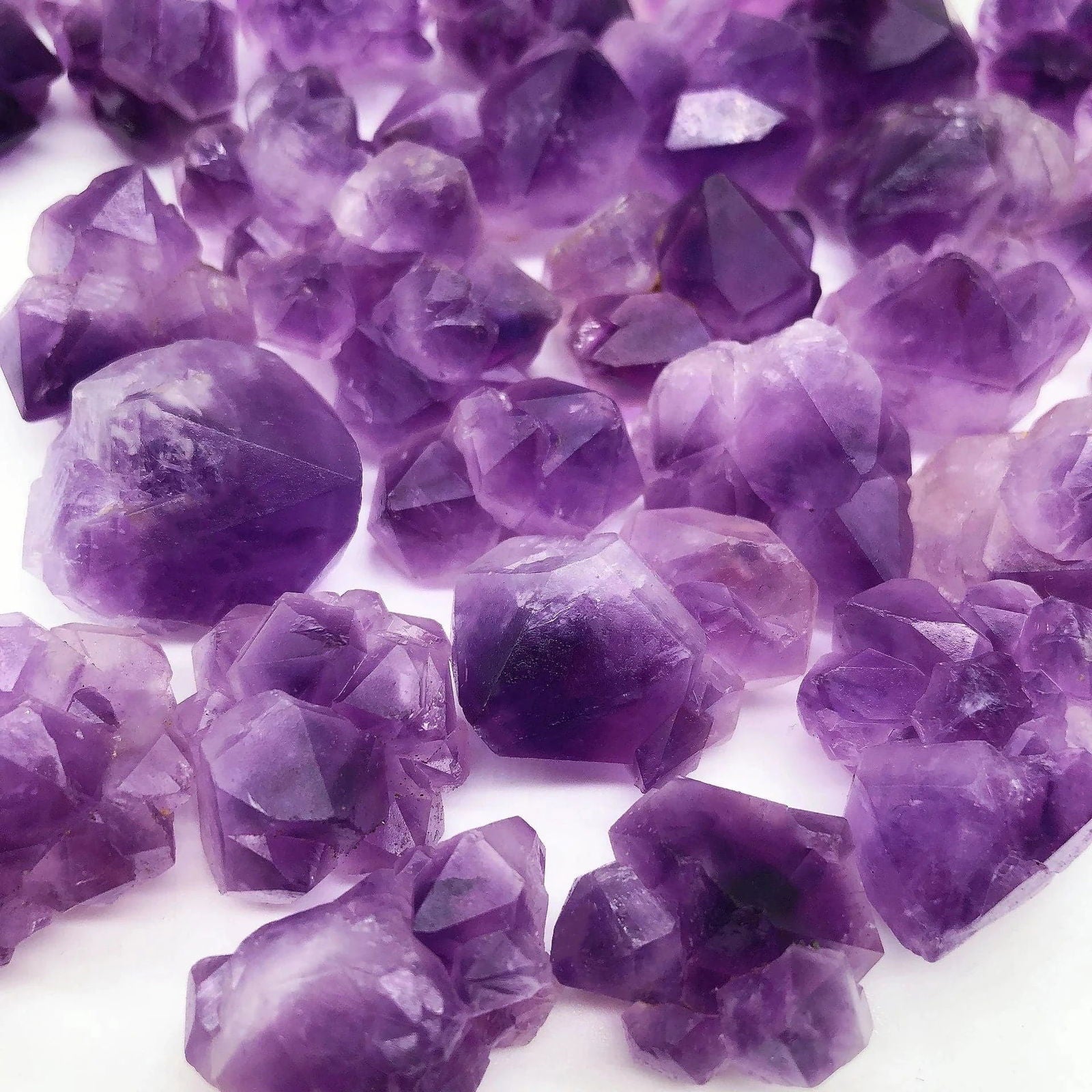 20PCS Natural Amethyst Cluster Flower Irregular Raw Stone Mineral Specimen Crystal Quartz Reiki Healing Aquarium Gift - forbiddengemstones.com