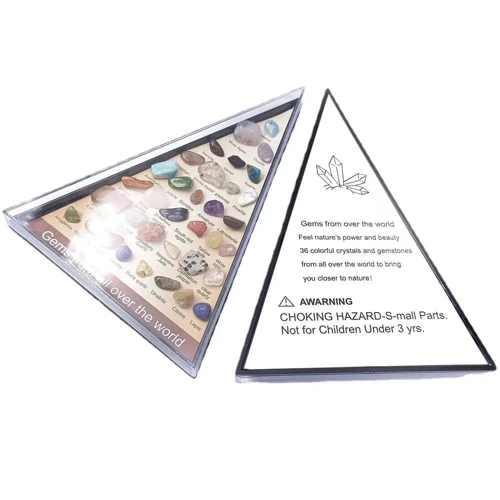 36Pcs/Box Mineral Specimens Healing Crystal Gems From All Over The World Quartz Samples Raw Gemstones Collectible Stone Decor - forbiddengemstones.com