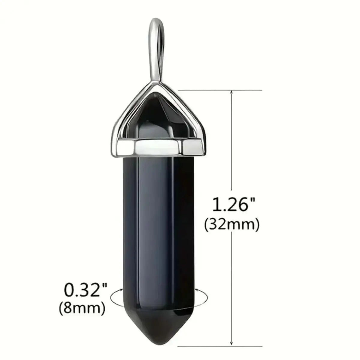 40PCS/30PCS Hexagonal Chakra Synthetic Crystal Pendant , Pointed Quartz Stone With Leather Necklace Chain Storage Bag - forbiddengemstones.com