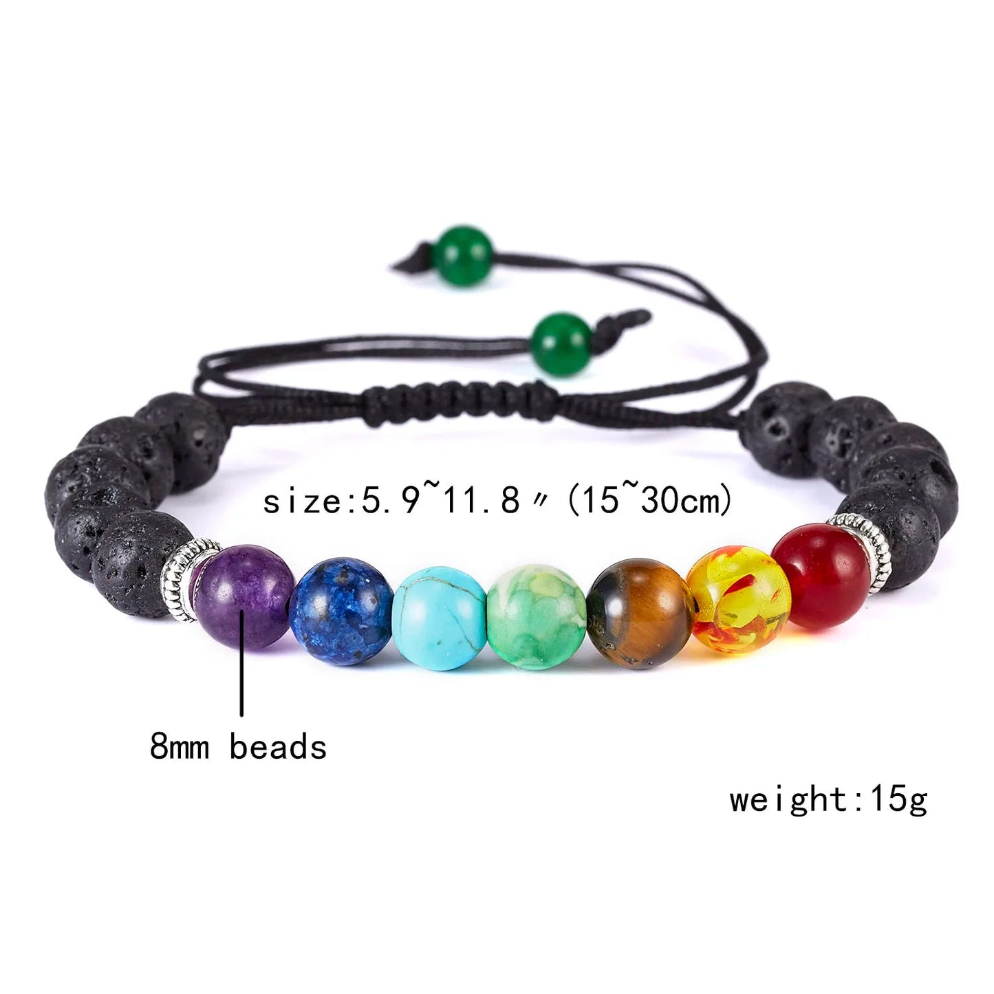 7 Chakra Reiki Healing Stone Bracelet For Women Men Yoga Meditation Jewelry Handmade Woven Natural Crystal Beads Bracelet Bangle - forbiddengemstones.com