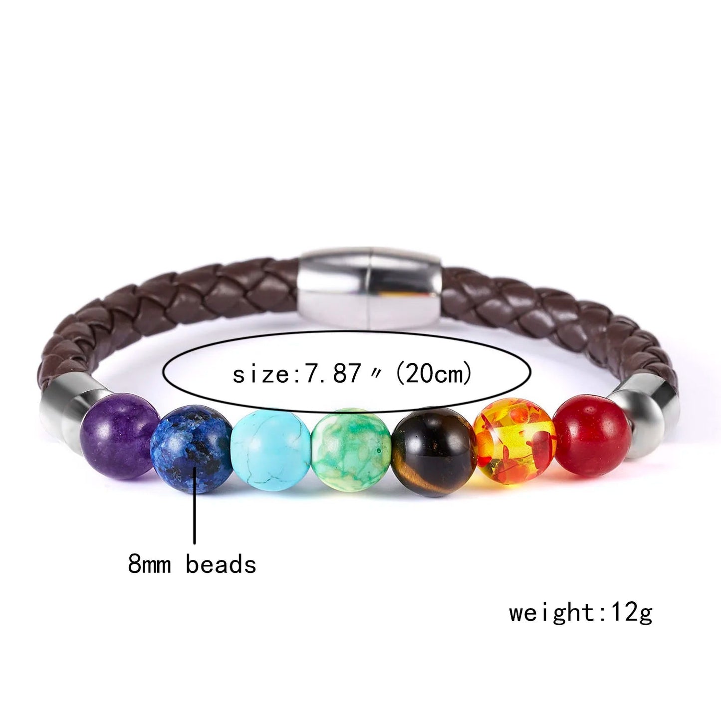 7 Chakra Reiki Healing Stone Bracelet For Women Men Yoga Meditation Jewelry Handmade Woven Natural Crystal Beads Bracelet Bangle - forbiddengemstones.com
