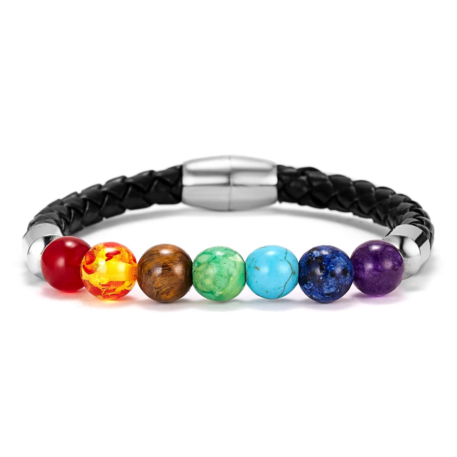7 Chakra Reiki Healing Stone Bracelet For Women Men Yoga Meditation Jewelry Handmade Woven Natural Crystal Beads Bracelet Bangle - forbiddengemstones.com