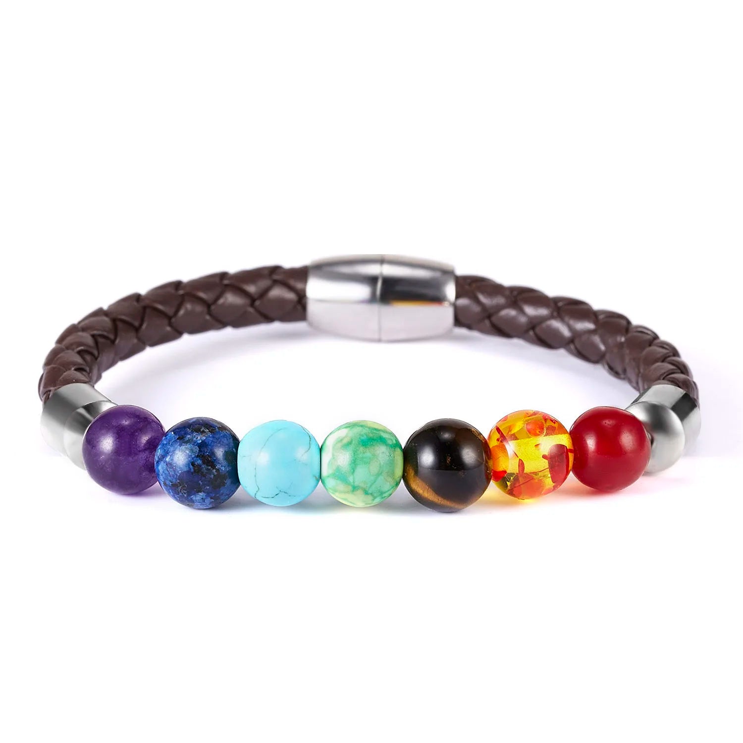7 Chakra Reiki Healing Stone Bracelet For Women Men Yoga Meditation Jewelry Handmade Woven Natural Crystal Beads Bracelet Bangle - forbiddengemstones.com