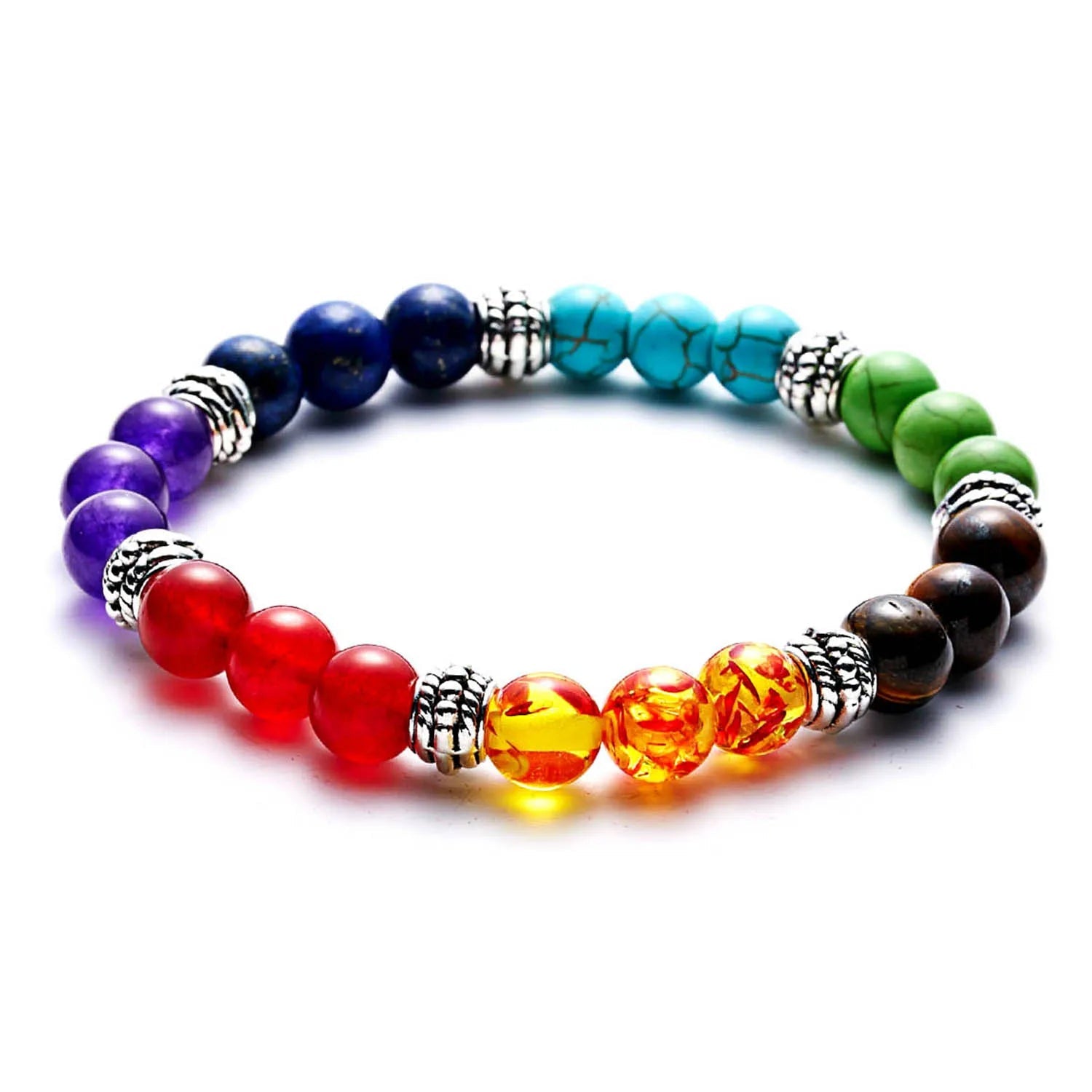 7 Chakra Reiki Healing Stone Bracelet For Women Men Yoga Meditation Jewelry Handmade Woven Natural Crystal Beads Bracelet Bangle - forbiddengemstones.com