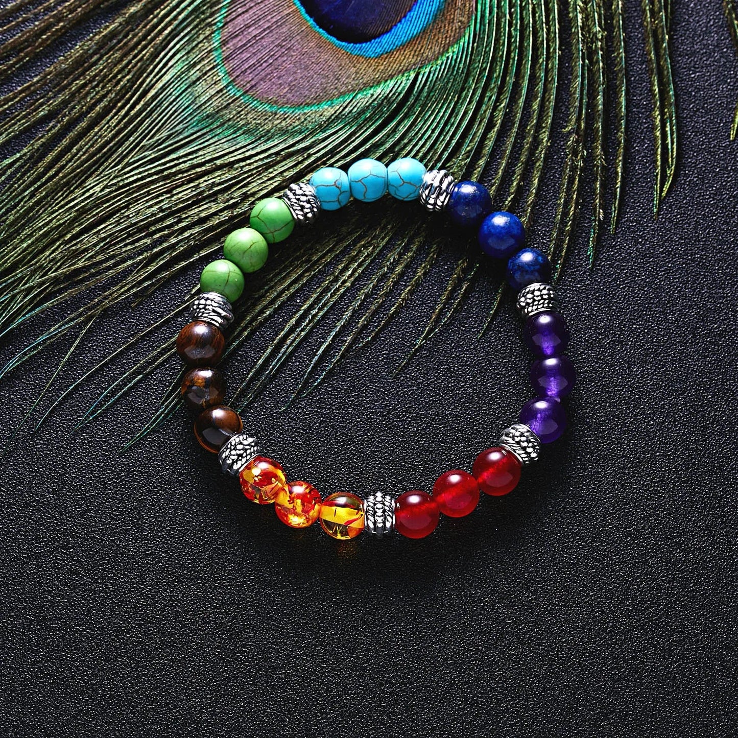 7 Chakra Reiki Healing Stone Bracelet For Women Men Yoga Meditation Jewelry Handmade Woven Natural Crystal Beads Bracelet Bangle - forbiddengemstones.com