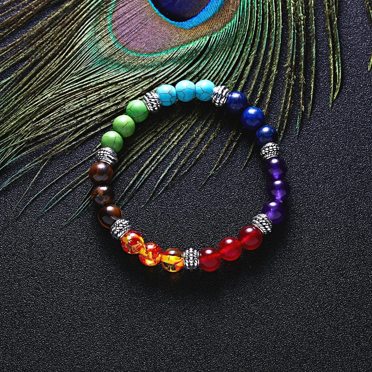 7 Chakra Reiki Healing Stone Bracelet For Women Men Yoga Meditation Jewelry Handmade Woven Natural Crystal Beads Bracelet Bangle - forbiddengemstones.com