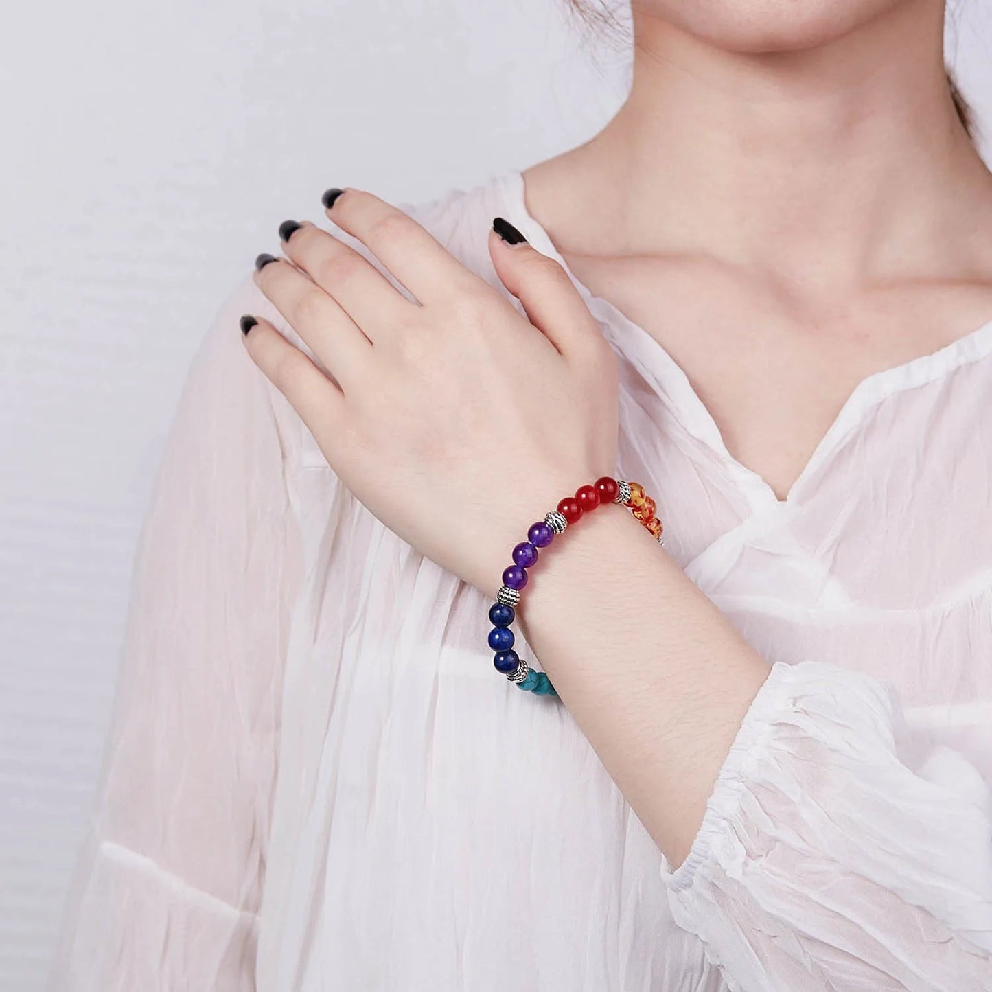 7 Chakra Reiki Healing Stone Bracelet For Women Men Yoga Meditation Jewelry Handmade Woven Natural Crystal Beads Bracelet Bangle - forbiddengemstones.com