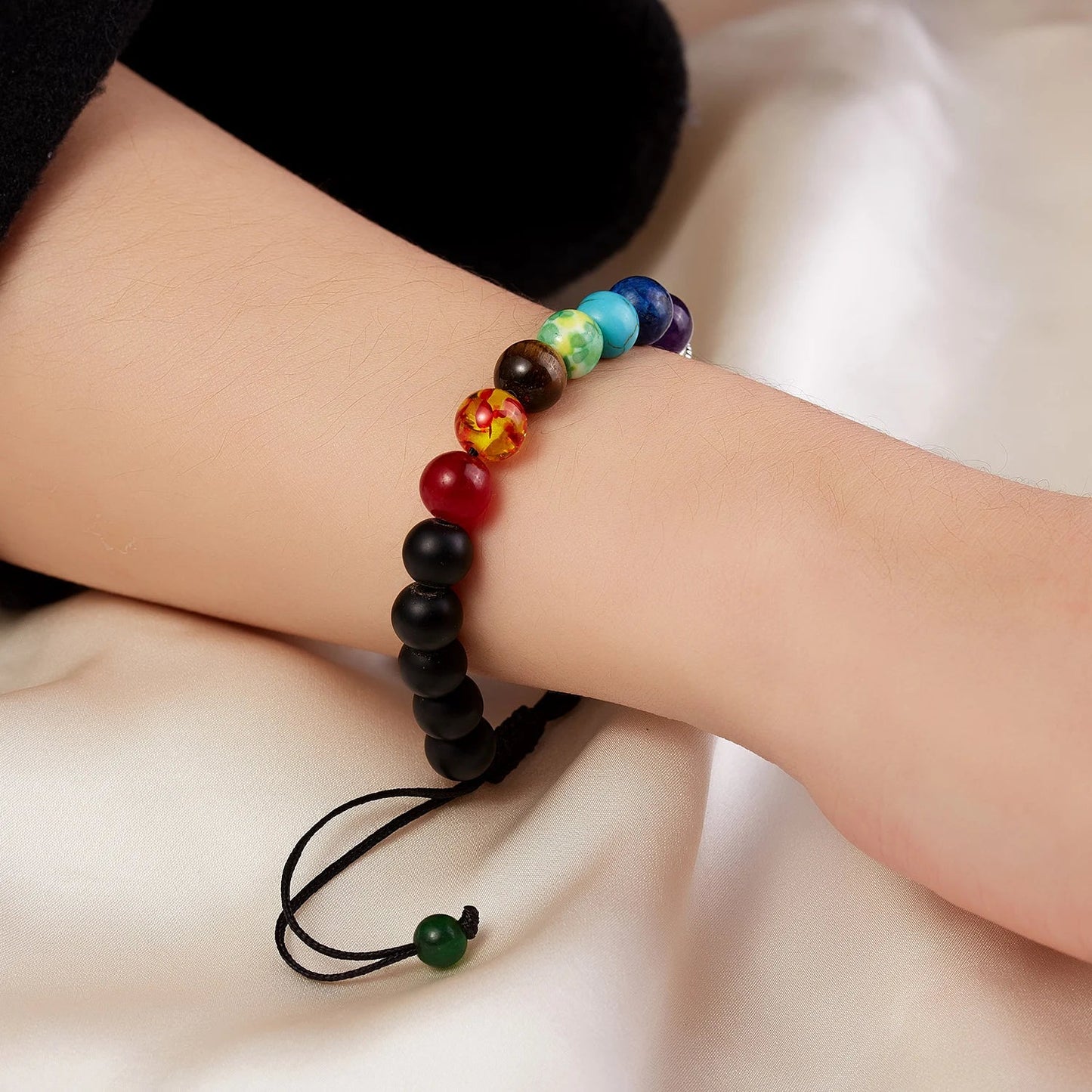 7 Chakra Reiki Healing Stone Bracelet For Women Men Yoga Meditation Jewelry Handmade Woven Natural Crystal Beads Bracelet Bangle - forbiddengemstones.com