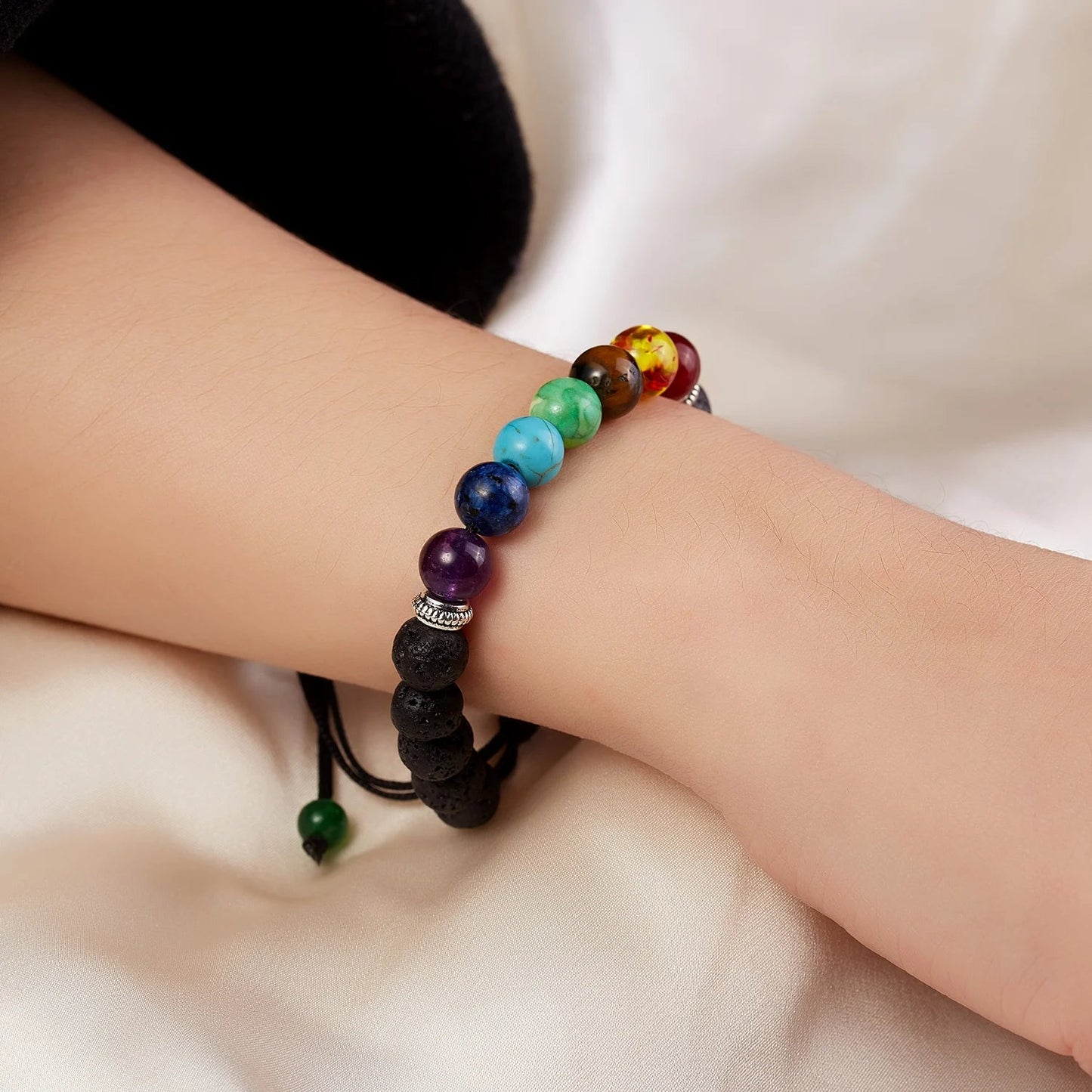 7 Chakra Reiki Healing Stone Bracelet For Women Men Yoga Meditation Jewelry Handmade Woven Natural Crystal Beads Bracelet Bangle - forbiddengemstones.com