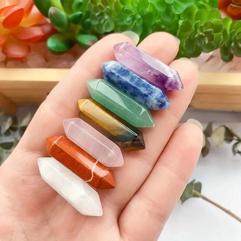 7pcs/set Nature Crystal and Healing Stone Set Chakra Balance Stone Spiritual Astrology Yoga Energy Reiki Healing Crystal Stone F - forbiddengemstones.com