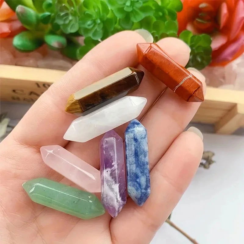 7pcs/set Nature Crystal and Healing Stone Set Chakra Balance Stone Spiritual Astrology Yoga Energy Reiki Healing Crystal Stone F - forbiddengemstones.com