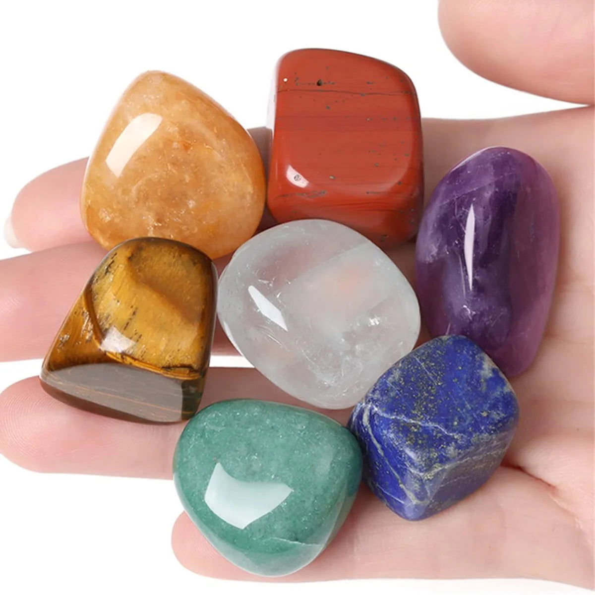 7pcs/set Nature Crystal and Healing Stone Set Chakra Balance Stone Spiritual Astrology Yoga Energy Reiki Healing Crystal Stone F - forbiddengemstones.com