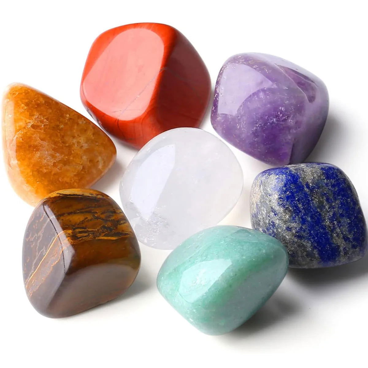 7pcs/set Nature Crystal and Healing Stone Set Chakra Balance Stone Spiritual Astrology Yoga Energy Reiki Healing Crystal Stone F - forbiddengemstones.com