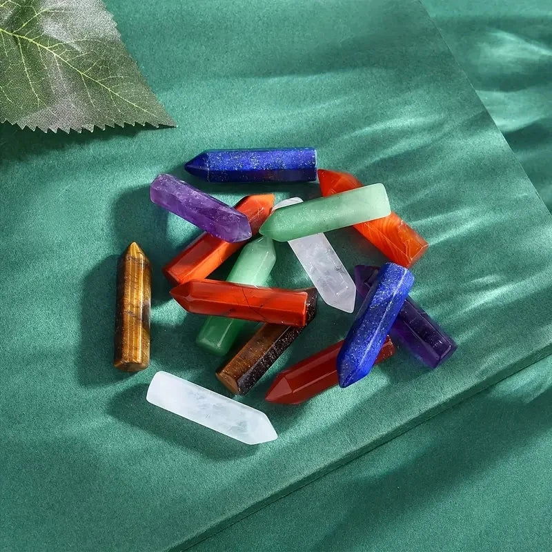 7pcs/set Nature Crystal and Healing Stone Set Chakra Balance Stone Spiritual Astrology Yoga Energy Reiki Healing Crystal Stone F - forbiddengemstones.com