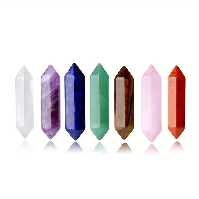 7pcs/set Nature Crystal and Healing Stone Set Chakra Balance Stone Spiritual Astrology Yoga Energy Reiki Healing Crystal Stone F - forbiddengemstones.com