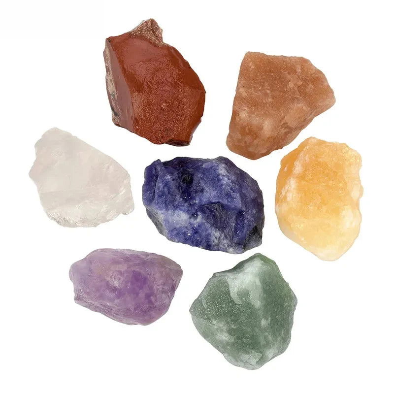 7pcs/set Nature Crystal and Healing Stone Set Chakra Balance Stone Spiritual Astrology Yoga Energy Reiki Healing Crystal Stone F - forbiddengemstones.com