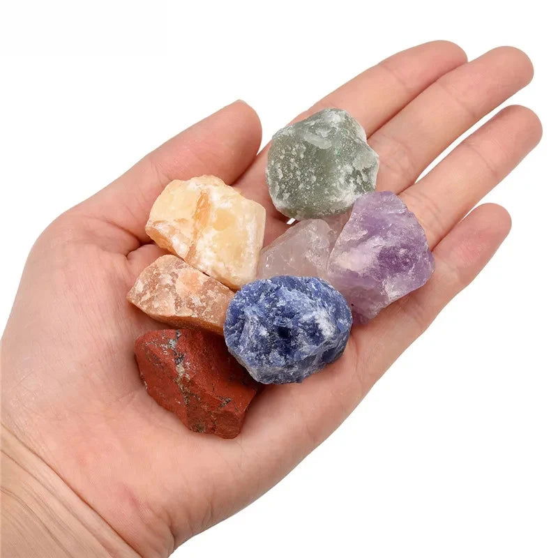7pcs/set Nature Crystal and Healing Stone Set Chakra Balance Stone Spiritual Astrology Yoga Energy Reiki Healing Crystal Stone F - forbiddengemstones.com