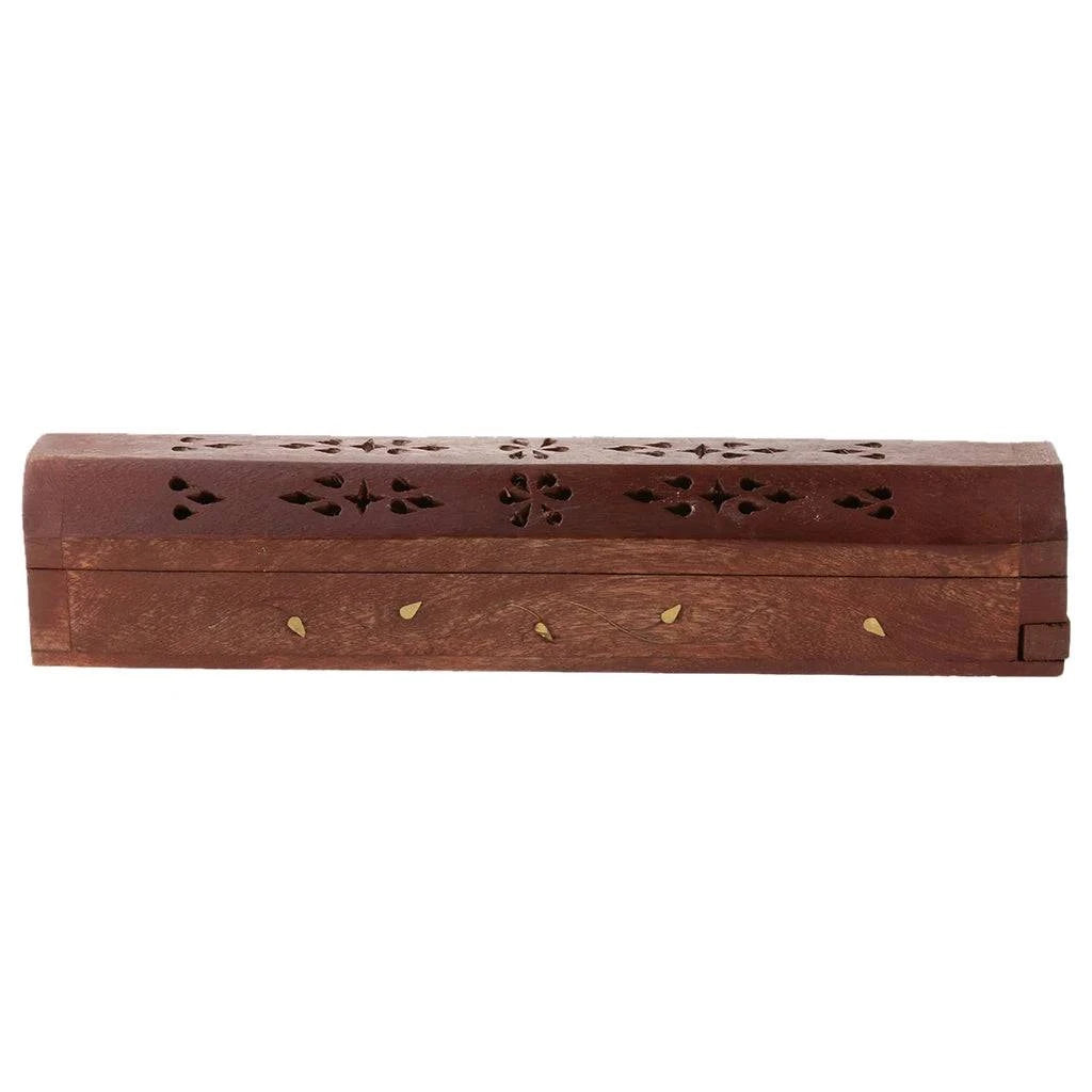 Ancient Wooden Incense Stick Holder Burning Joss Insence Box Insense Burner - forbiddengemstones.com
