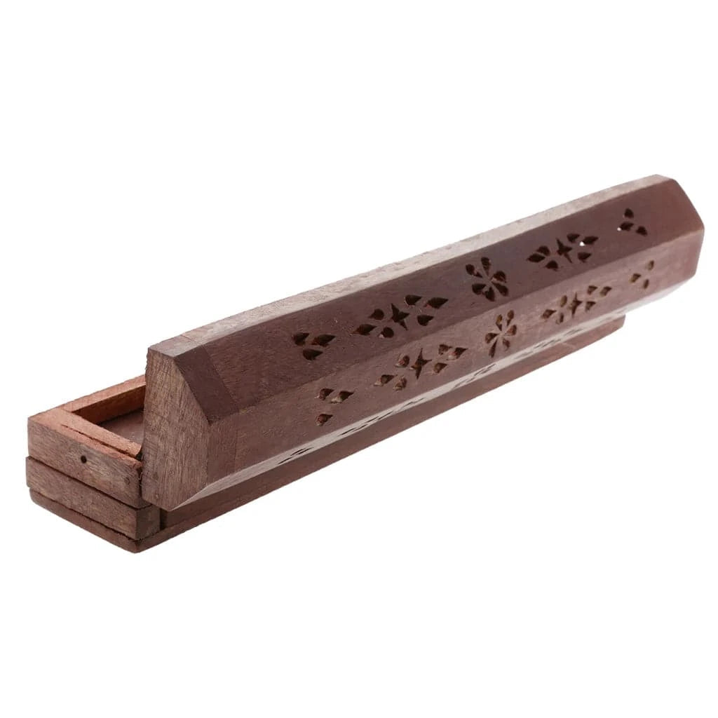 Ancient Wooden Incense Stick Holder Burning Joss Insence Box Insense Burner - forbiddengemstones.com