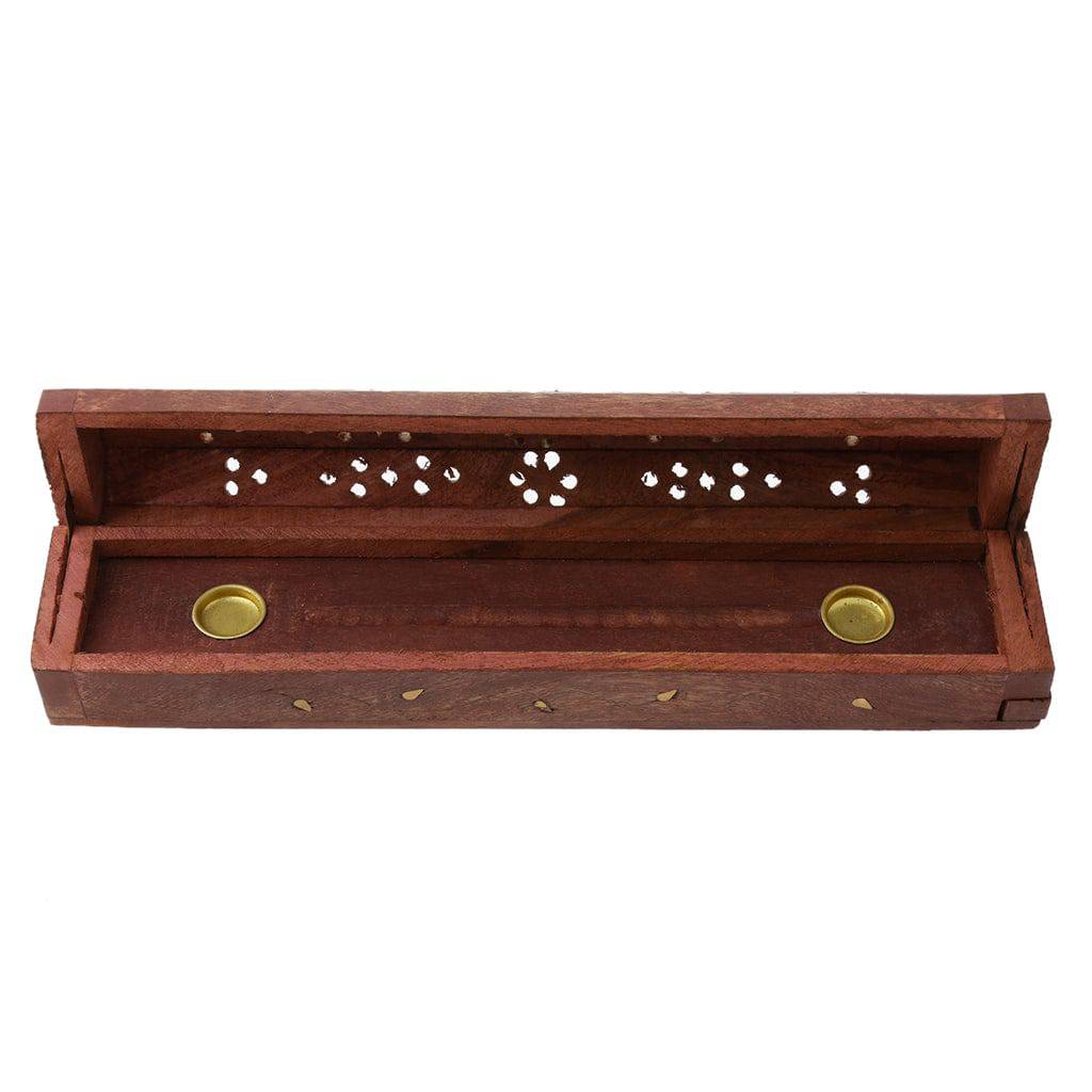 Ancient Wooden Incense Stick Holder Burning Joss Insence Box Insense Burner - forbiddengemstones.com