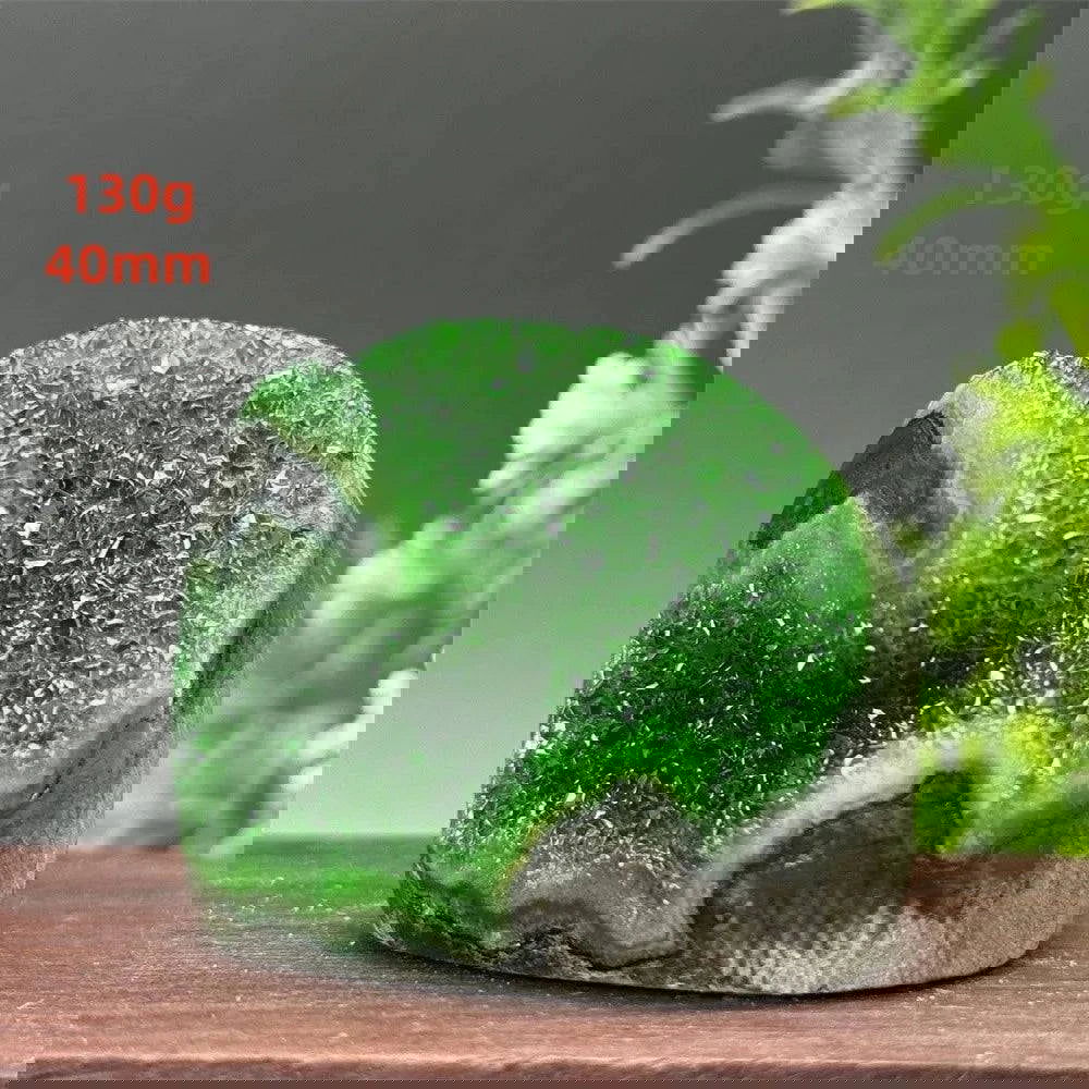 Brazilian High Quality Green Crystal Geode Mineral Raw Stone Crystal Cluster Reiki Healing Meditation Wealth Home Decor Gift - forbiddengemstones.com