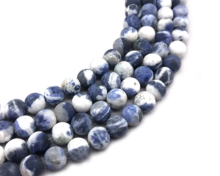 New Arrival New Blue white Sodalite Gem Beads 15" Strand 4 6 8 10 12mm Pick Size For Jewelry Making Bracelet Earrings Pendant