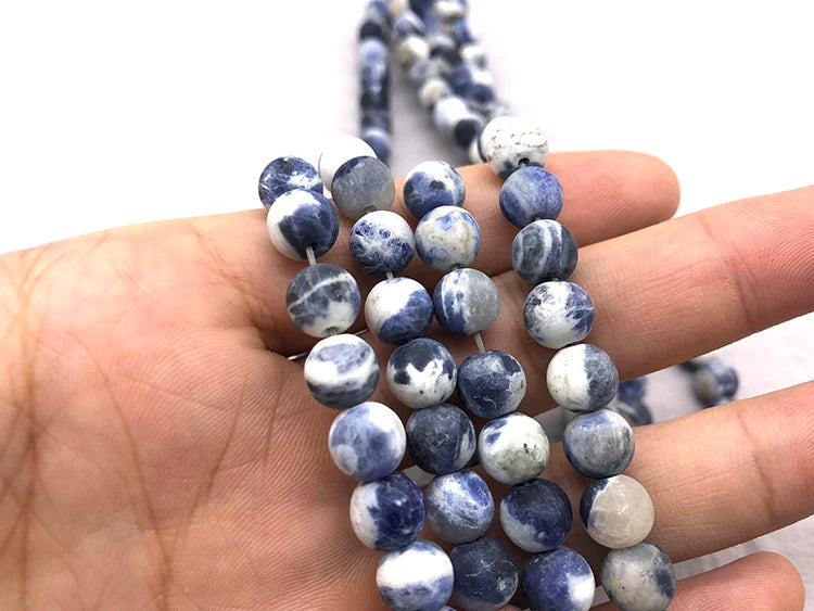 New Arrival New Blue white Sodalite Gem Beads 15" Strand 4 6 8 10 12mm Pick Size For Jewelry Making Bracelet Earrings Pendant