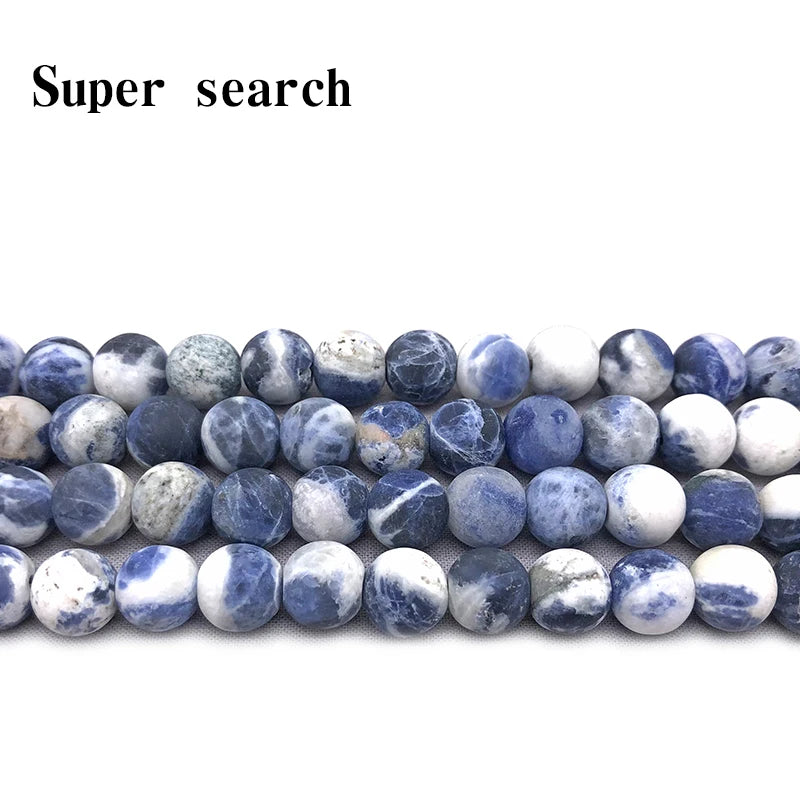 New Arrival New Blue white Sodalite Gem Beads 15" Strand 4 6 8 10 12mm Pick Size For Jewelry Making Bracelet Earrings Pendant