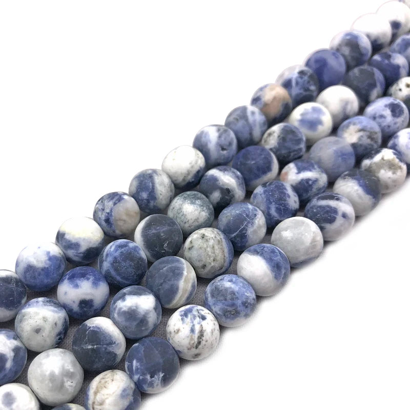 New Arrival New Blue white Sodalite Gem Beads 15" Strand 4 6 8 10 12mm Pick Size For Jewelry Making Bracelet Earrings Pendant