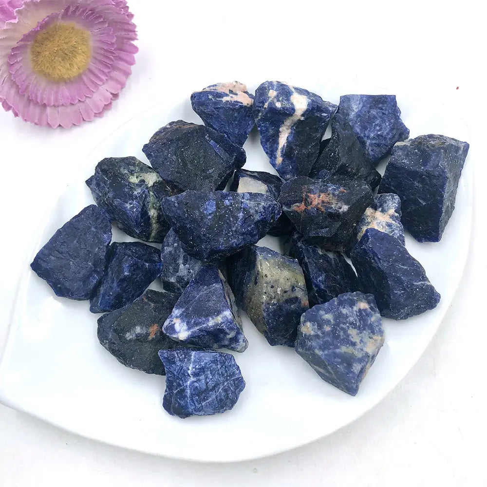 1pc Natural Raw Blue Sodalite Rough Stone Quartz Crystals Rock Healing Mineral Aquarium Home Room Decoration Gemstone Energy