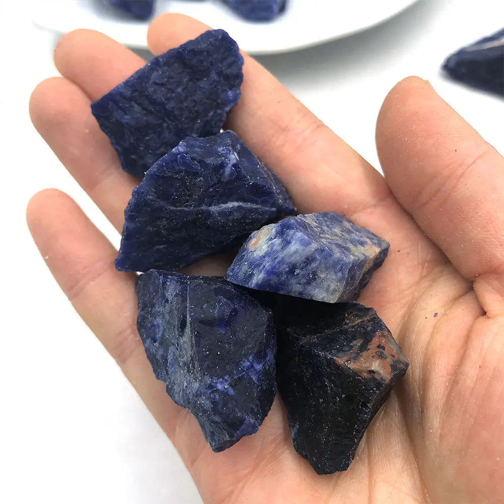 1pc Natural Raw Blue Sodalite Rough Stone Quartz Crystals Rock Healing Mineral Aquarium Home Room Decoration Gemstone Energy