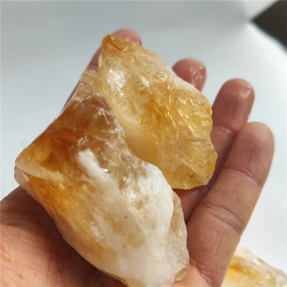 Natural Citrine Healing Crystals - Raw Decor Stone for Home Decoration and DIY Gift Collection