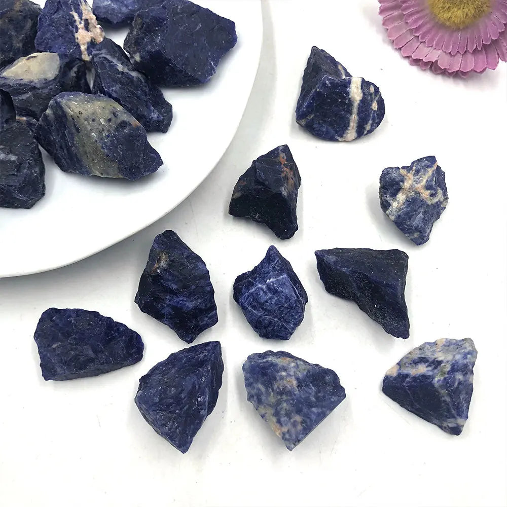 1pc Natural Raw Blue Sodalite Rough Stone Quartz Crystals Rock Healing Mineral Aquarium Home Room Decoration Gemstone Energy