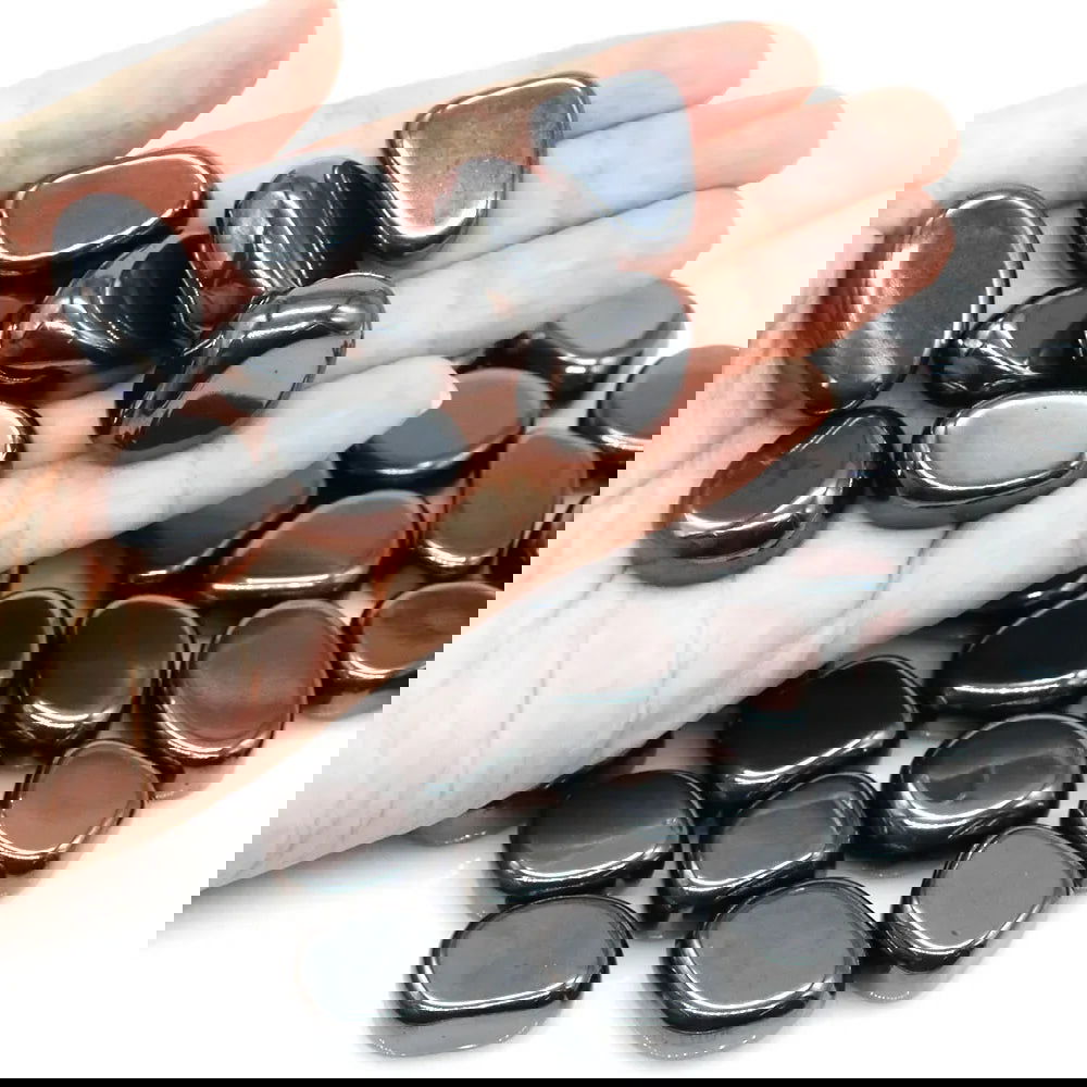 Home Decoration Crystal Stones Polished Black Lodestone Magnetite Palm Stone Magnetic Minerals Healing Body Field Balance Energy - forbiddengemstones.com