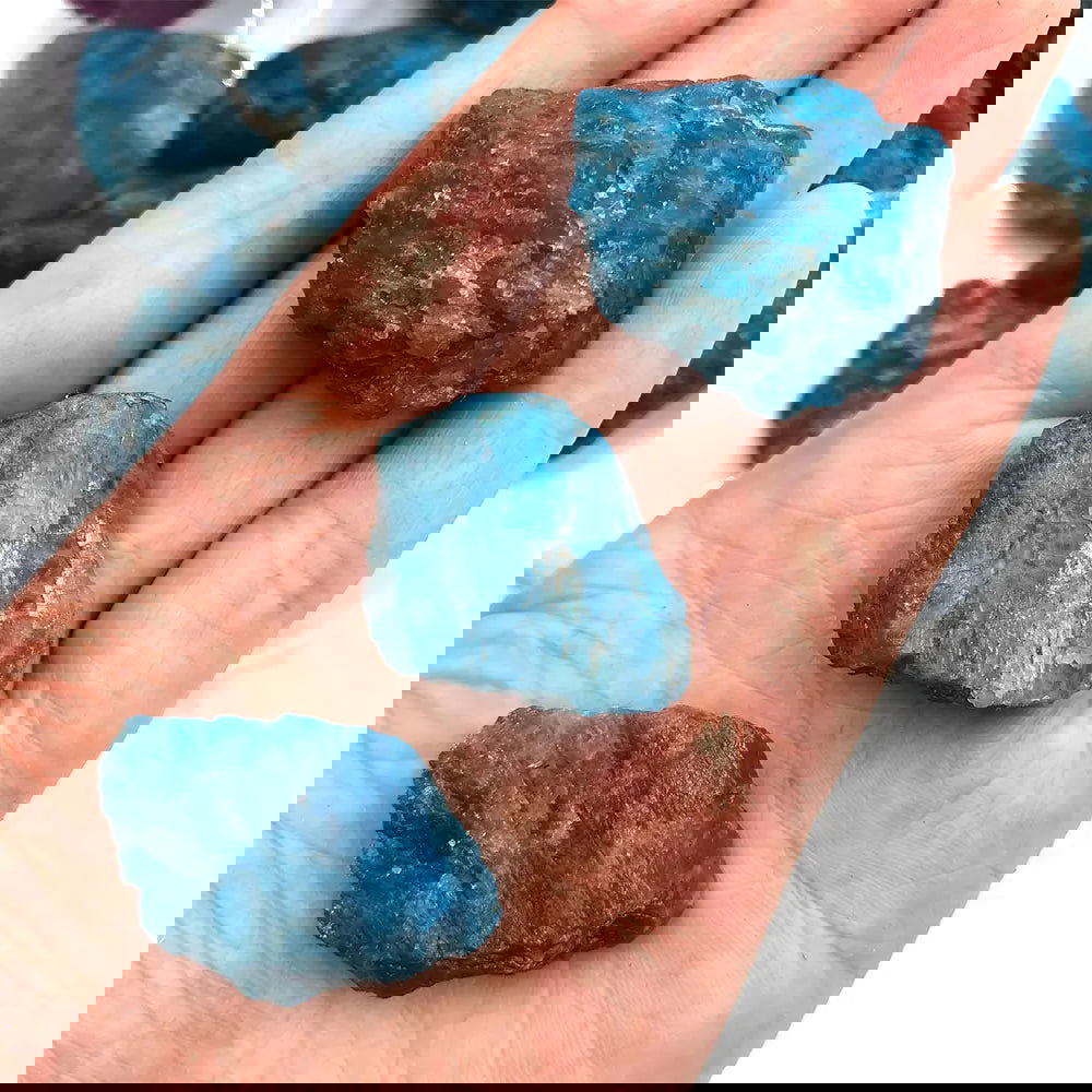 MagicCrystals 1pc Blue Apatite Raw Natural Stone Minerals and Crystals Rock Healing Reiki Aquarium Home Decorations Room Decor - forbiddengemstones.com