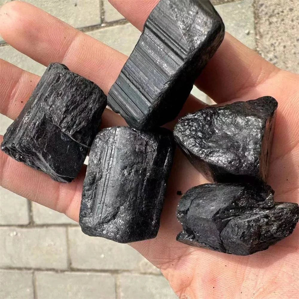 Natural Black Tourmaline Gravel Raw Gem Mineral Specimen Crystal Stone Healing Magic Advanced Collection Eliminate Magnetism 1PC - forbiddengemstones.com