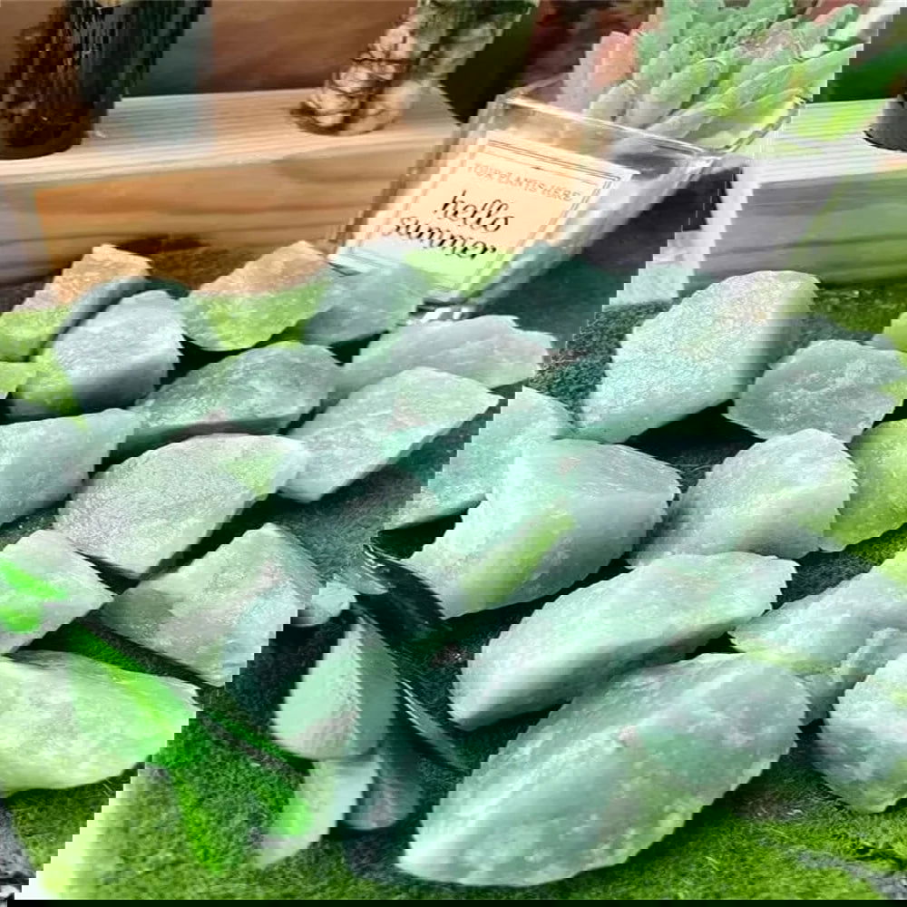 Natural Dulong Jade Stone Raw Green Jadeite Stone Mineral Specimens Jewelry Making Crystal Stone Decoration Green Aventurine - forbiddengemstones.com