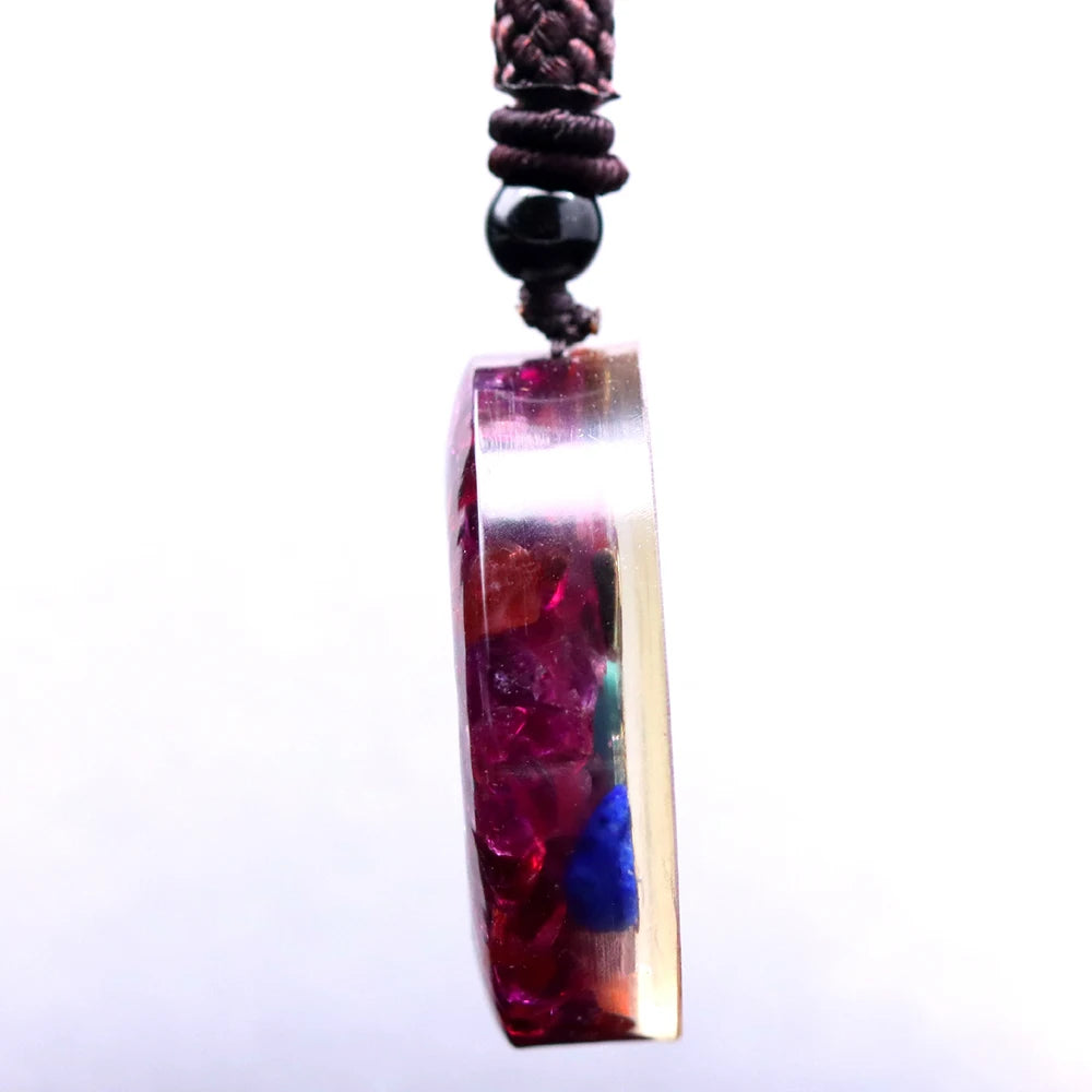 Natural Garnet Chips Stone 7 Chakra Orgonite Healing Pendant Metatron Cube Energy Crystal Meditation Divine Protection Amulet - forbiddengemstones.com