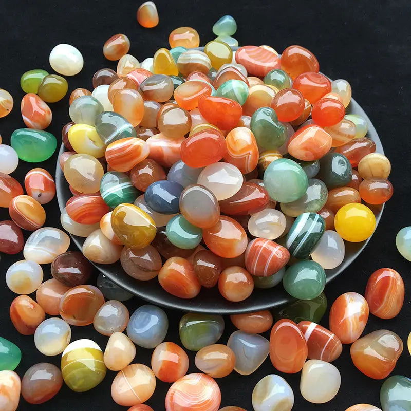 Natural Mixed Agate Stone Tumbled Stones Rainbow Crystal for Church Prayers Succulents Bedding Vase Filler Landscape Home Decor - forbiddengemstones.com